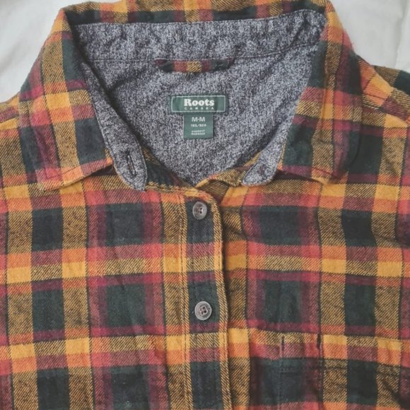 Roots women's buttoned down plaid shirt - Picture 1 of 2